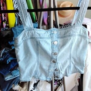 Denim pop top Levi's small,